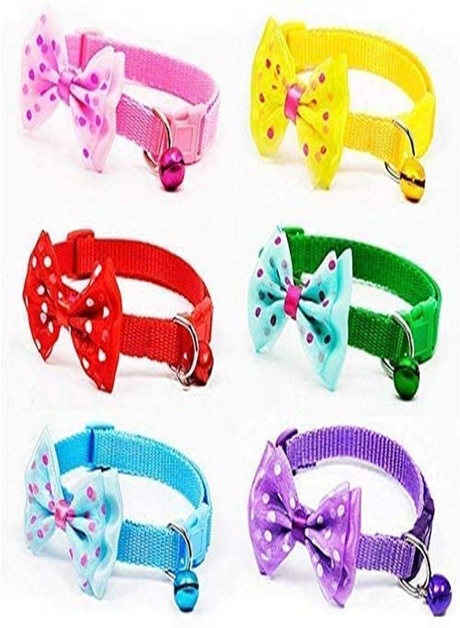D&C PAWS Pet Collar Adjustable Bow-Tie with Bell for Dog and Cat Bow-Tie with Bell (Colour May Vary) 1 - PCS - Image 1